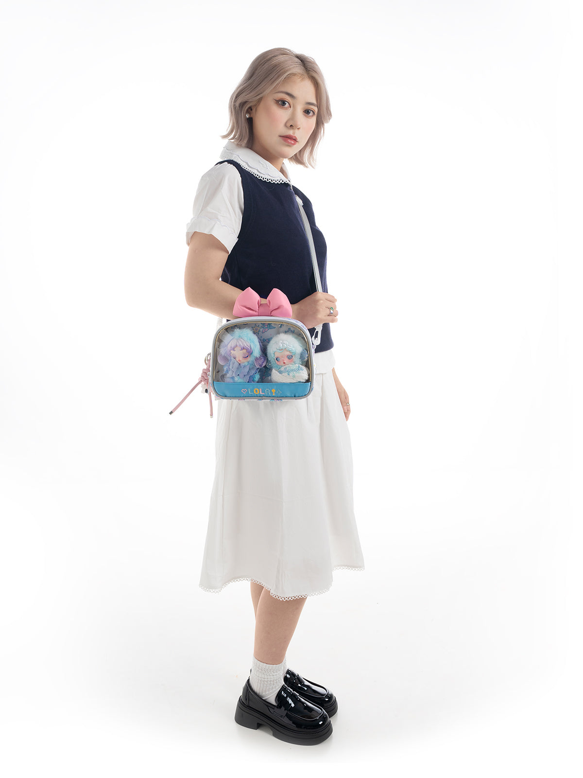 Compact Plushies Bag with Clear Display – Convertible for Backpack, Shoulder & Crossbody Carry